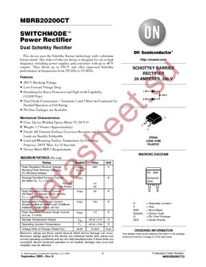 MBRB20200CT datasheet  